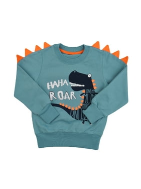 Toddler Boys Dinosaur Sweatshirts Cartoon Winter Long Sleeve Kids Sport Outdoor Pullover Tops Tees 2T-8T